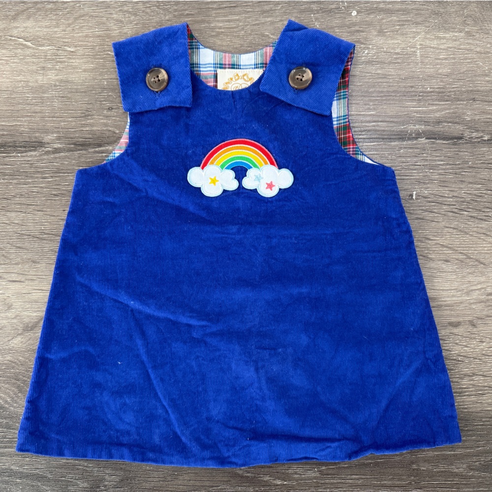 TBBC 12-18mos blue Juliet Jumper with rainbow VGUC